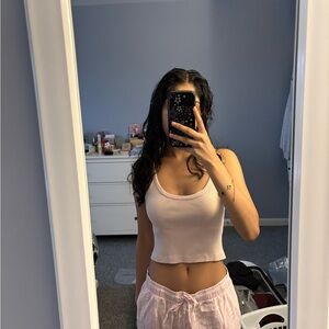 Zara Ribbed Beige Tank Top